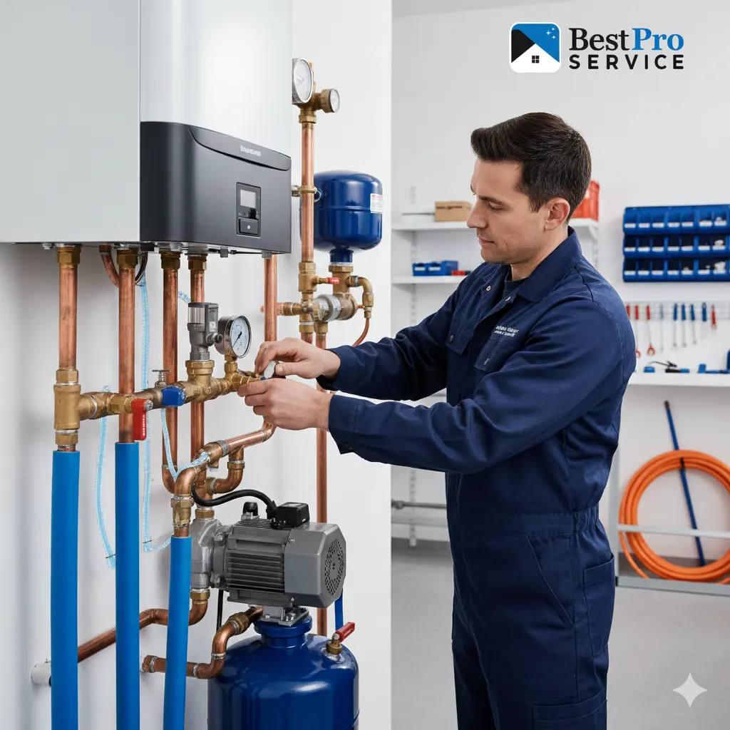 Heating service work example 1