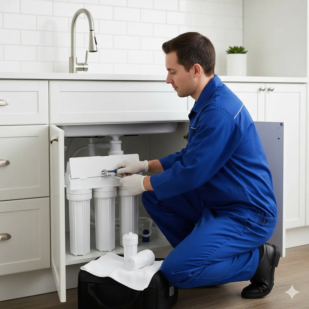 Professional water filtration system service