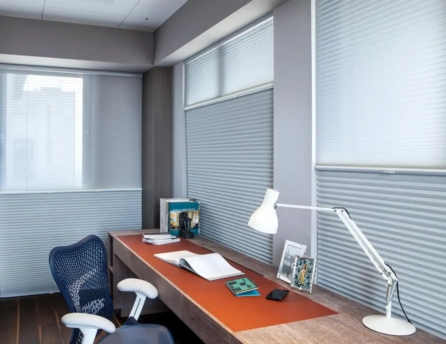 Cordless honeycomb shades selected for smooth everyday operation